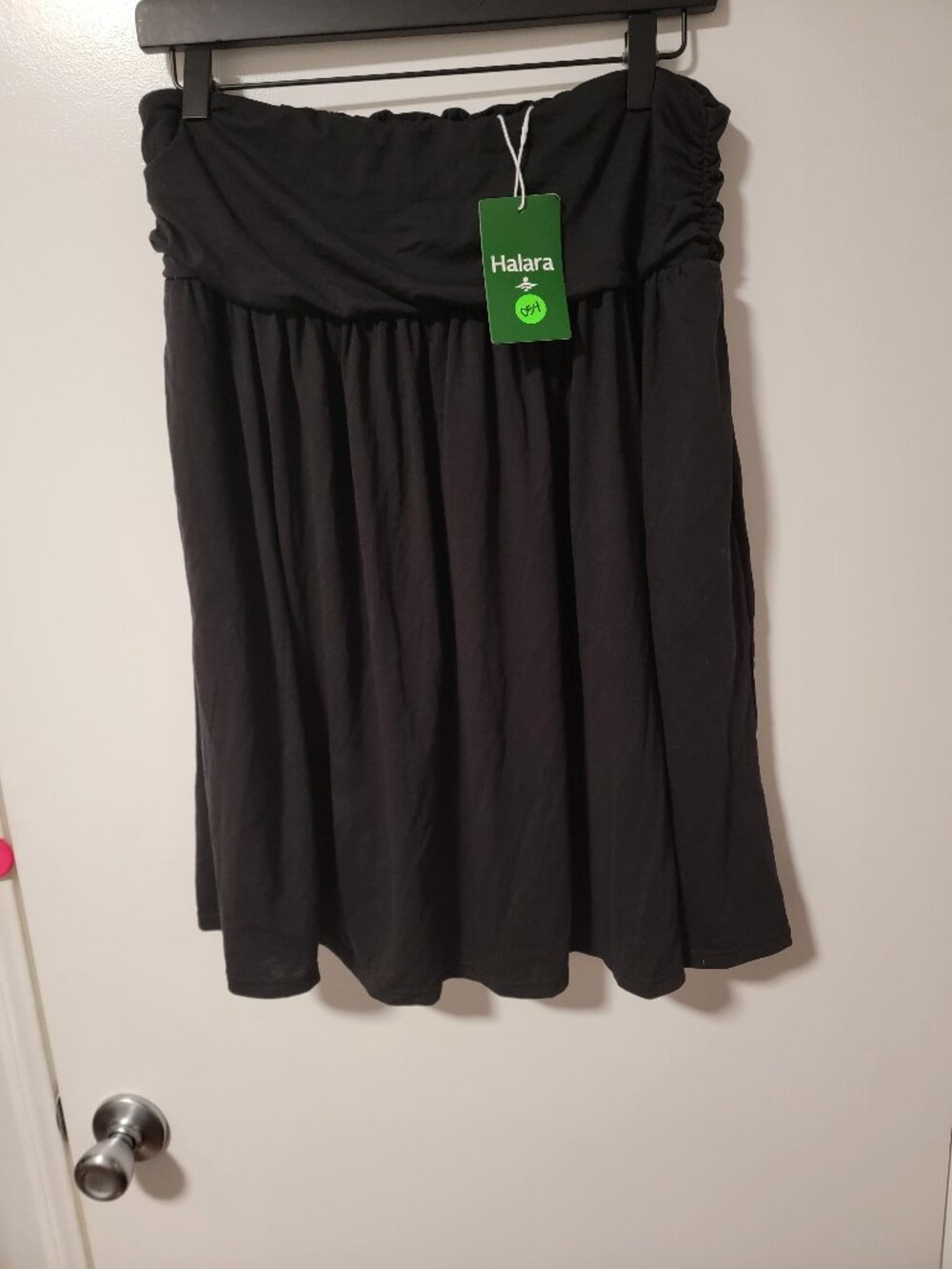 Halara High Waisted Ruched Flowy Midi Casual Skirt with Pockets - Picture 1 of 3